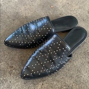 Black stud mules